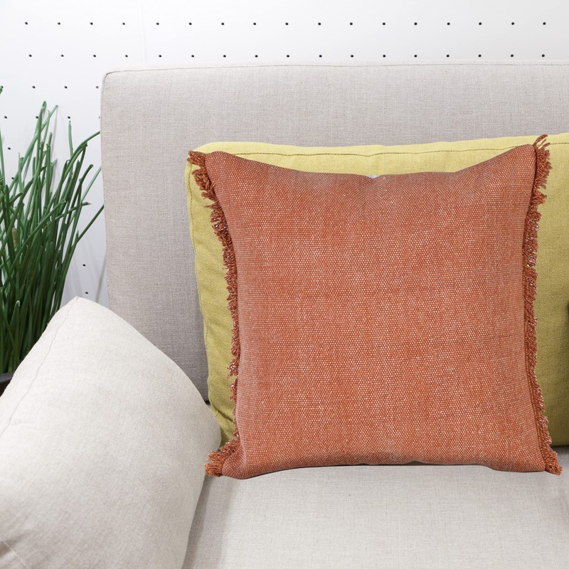 Trade AM Ox Bay Orange Solid Organic Cotton Pillow Cover