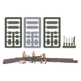 Busch 79829 HO Scale Offroad Expedition - Action Set -- 3 Figures, Logos, Tools