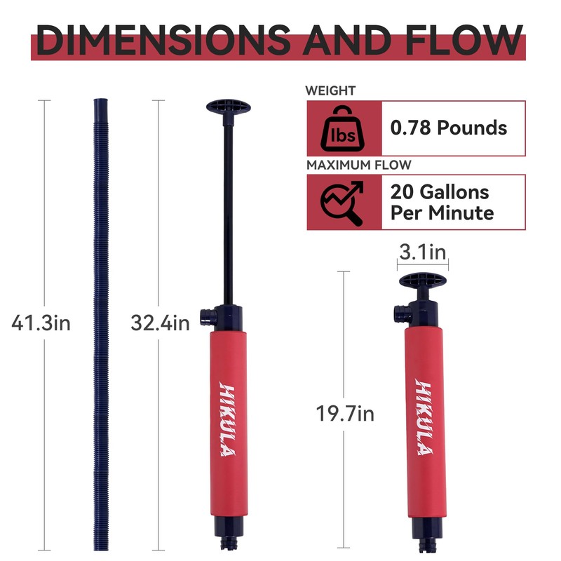 Manual Bilge Pump for Boats Kayak Canoe - Portable Siphon
