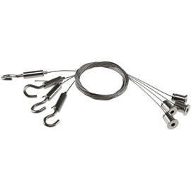 Rope suspension set for LED panel pendant light, length adjustable 10 cm to 125 cm with hook, dowels, screw