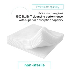 Medrull - Non-Woven Non-Sterile Dressings Pack of 100 - 4-Ply 10 cm x 10 cm - Absorbent Dressings
