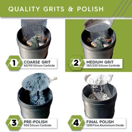 Polly Plastics Rock Tumbler Media Grit Refill, Medium 180/220 Silicon Carbide Grit, Stage 2 for Tumbling Stones (2 Pack) (2 lb.)