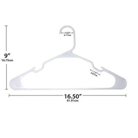 Mainstays Clothing Hangers, 50 Pack, White, Durable Plastic