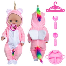 UOY Baby Born Clothing, Clothing Outfits for Baby Dolls, Doll Clothes, Doll Clothes Set, Doll Accessories (No Doll) (A5)