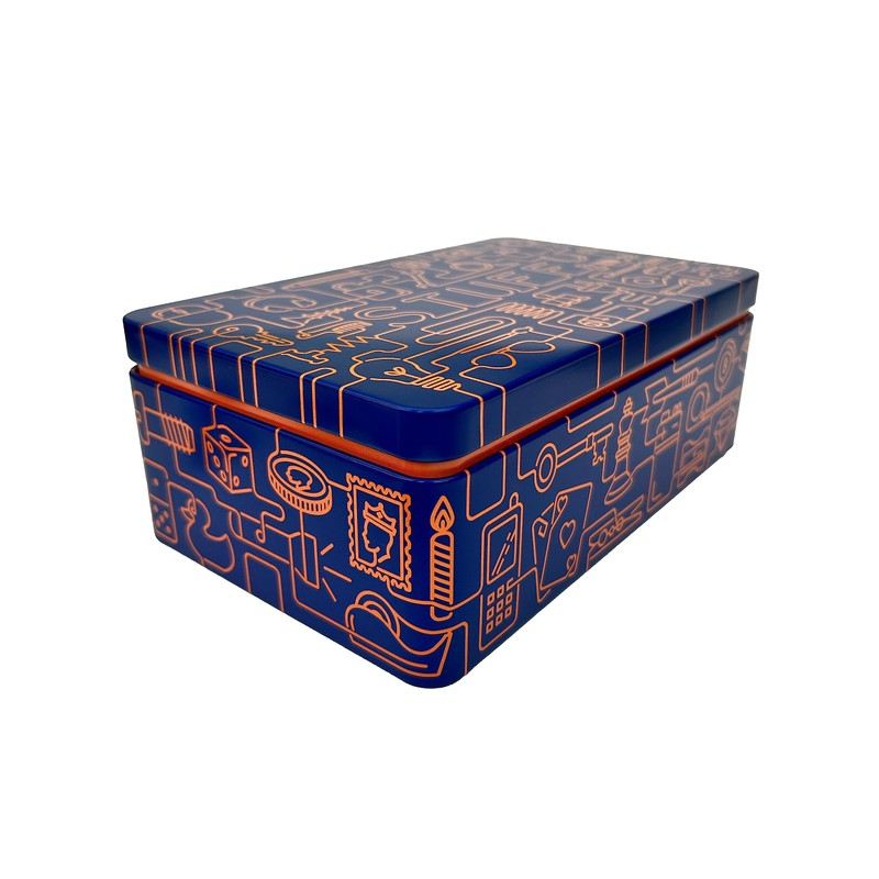TINIT Stuff Tin - Man Tin Miscellaneous Storage Box (Turquoise/Cream)