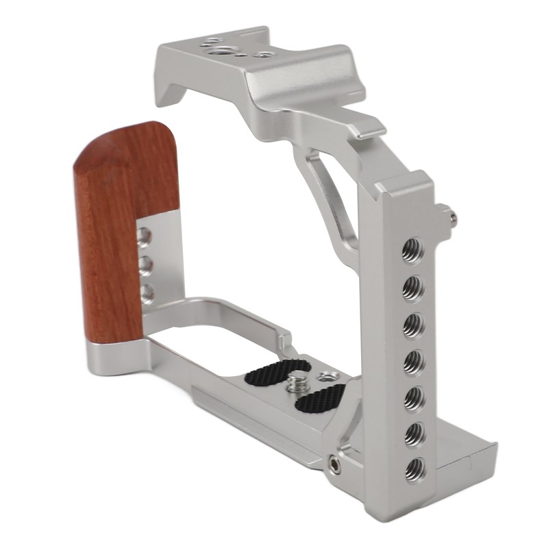 Camera Cage with Wood Handle Anodized Anti Slip Easy To