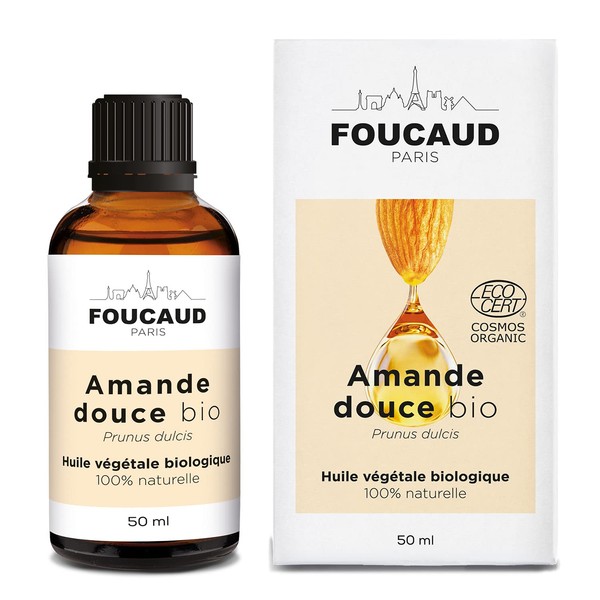 FOUCAUD Vegetable oil from sweet almond | Prunus dulcis | Organic | 100% natural | softening | softening | soothing | 50 ml | French brand since 1946