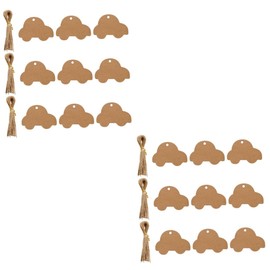 DOITOOL 2 Sets Creative Car Shape Tags with Jute Twine Blank Paper Labels for Crafting Present Wrapping and DIY Projects for Personal Messages and