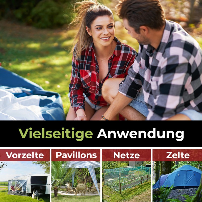 ABCamping [10x] Screw Pegs 80 x 200 mm with Hooks