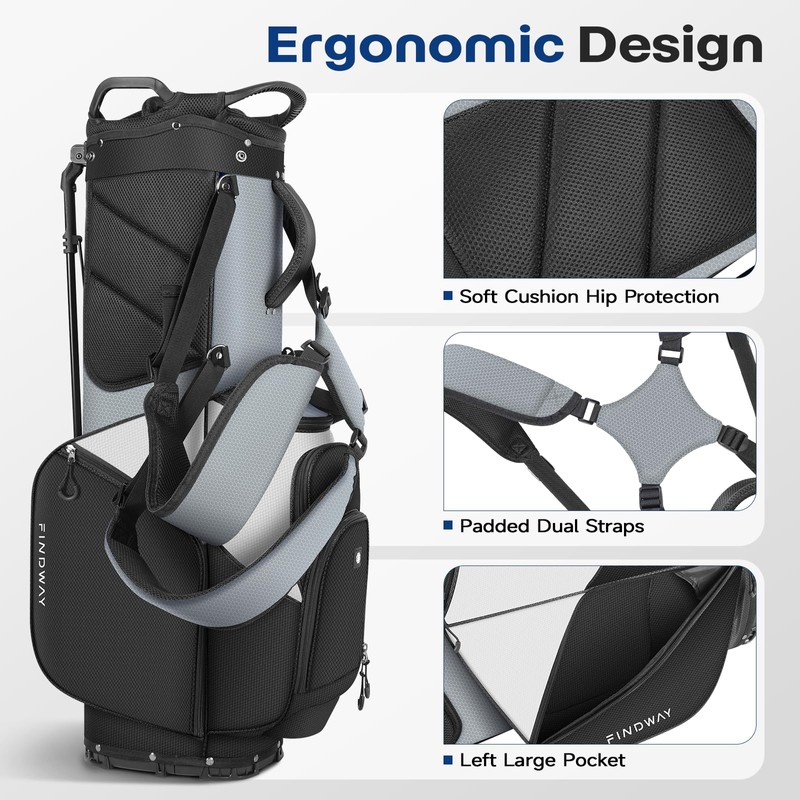 Findway Golf Stand Bag 7 Way, Lightweight Golf Bag for
