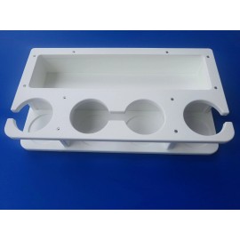 Ocean Breeze Marine Accessories Starboard Extra Large 4 Cup Drink Holder With Large Storage Box (1/2" Starboard)