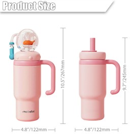 HBSAPKKA Whale Fountain Tumbler, Stainless Steel Insulated Whale Cup Water Bottle Drinking Cup for Kids Adults Whale Squirt Weighted Sippy Straw Cups 2 Lids 24oz