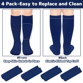 Toddler Baseball and Soccer Socks for Kids - Boys Navy 3T 2T