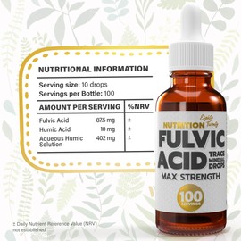 Nutrition Eighty Twenty Fulvic Acid Trace Minerals - Max Strength - 100 Day Supply - 50ml - Nutrition Eighty Twenty