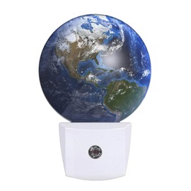 EKOBLA Earth Novelty Night Lamp Blue Planet Ocean Mountain Space Universe Night Lights Plug into Wall Auto Sensor LED for Boys Girls Men Women Home Decor Holiday Gifts