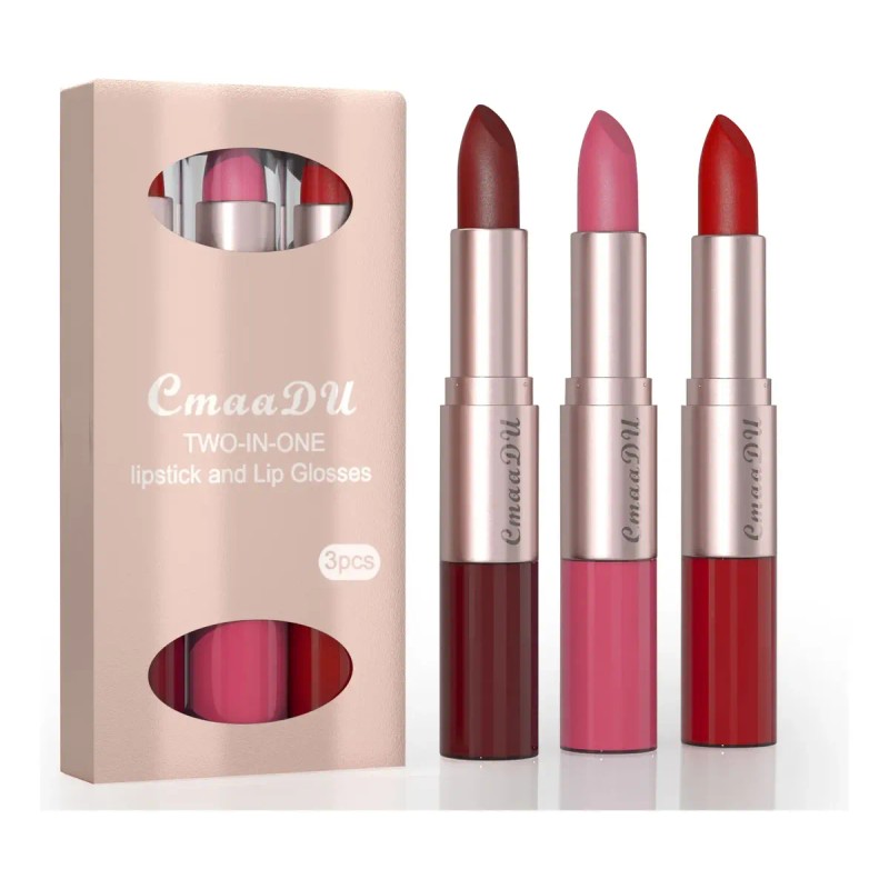 Set Cmaadu 3 Tubos Mate Labial Y Brillo 2 En