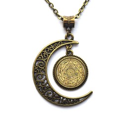 Collar de luna nueva, collar de plata con colgante de sellos de los siete arcángeles para mujer, accesorios de vestir, Abaicer Jewerly, AE0002