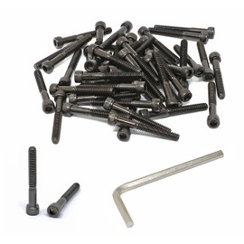 iexcell 50 Pcs #10-24 x 1-1/2" Partially Threaded Alloy Steel 12.9 Grade Hex Socket Head Cap Screws Bolts Kit, Black Oxide Finish