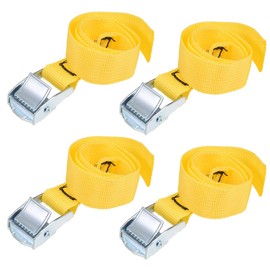 uxcell Tie Down Strap Cam Buckle Lashing Strap 1" x 1.6Ft 550lb 250Kg Load Polypropylene for Moving Securing Cargo, Yellow, Pack of 4