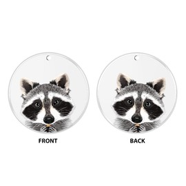 WIRESTER Hanging Ornaments for Christmas Tree Holidays, Party, Car, Home, Office Decoration, Large 3 inch Acrylic Ready to Hang Ornament - Raccoon