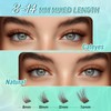 Obeyalash Eyelash Clusters, Brown D Curl, 10 mm, 84 Pieces,