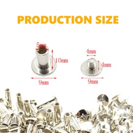 CEEYSEE Pack of 100 (50 Set) Book Screws Set M5 x 10 mm Metal Round Head Book Screws for Leather Decoration, Bookbinding, DIY (M5 x 10 mm)