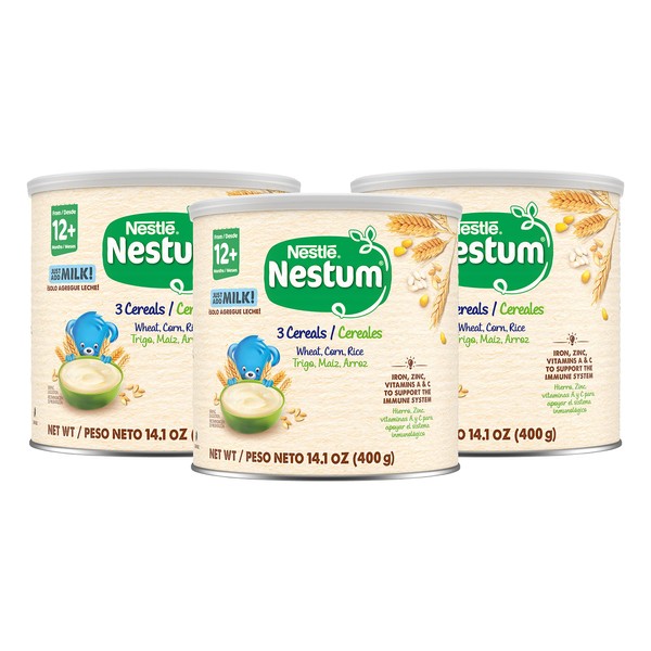 Nestle Nestum Junior Cereal, 3 Cereals - Wheat, Corn &