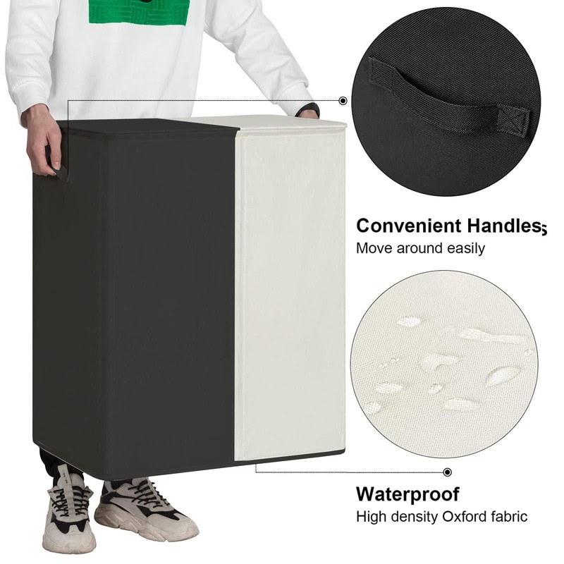 WOWLIVE Double Laundry Baseket with Lid and Removable Laundry Bags,154L