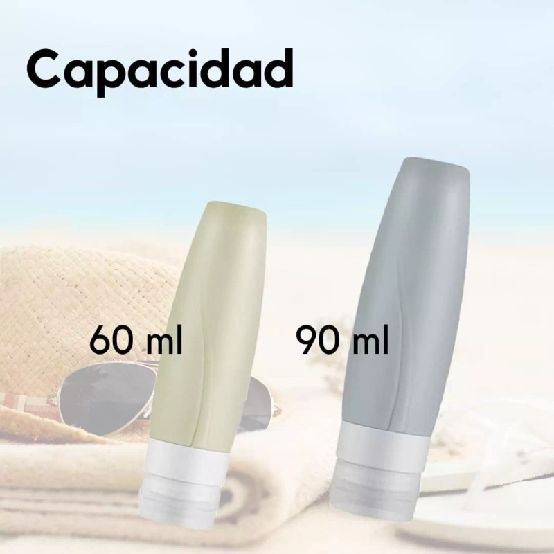 Moon & Back Kit Botellas De Silicona Para Viaje 4