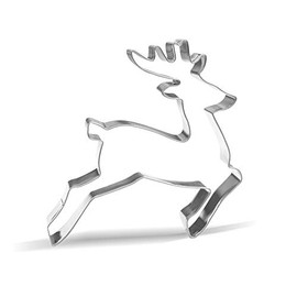 13 cm Leaping Reindeer Cookie Cutter - Stainless Steel