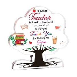 Thank You Teacher Gifts,Appreciation Acrylic Tree Plaque Retirement Teachers Gift Graduation End Important Appreciatio Awards Best Thankyou Eachers Heart Unique Emotion Story Presents,for Women Men