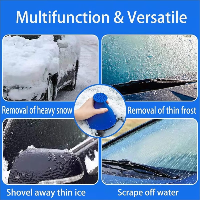 Hsthe Sea 2Pcs Car Ice Scraper, Round Cone Car Ice