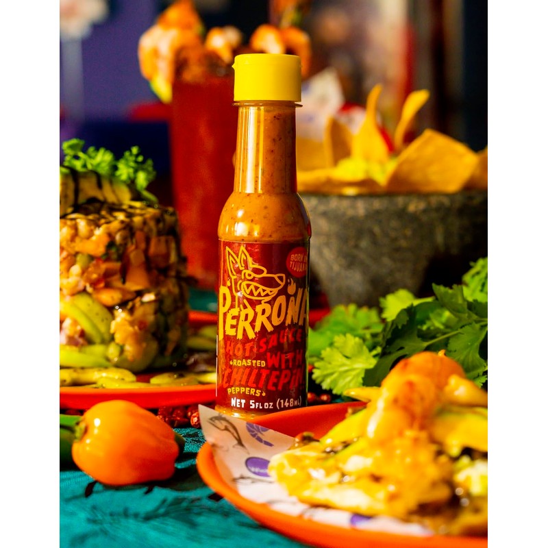 La Perrona Roasted Chiltepin Hot Sauce 5 Ounce Bottle |
