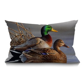 BGBDEIA Ducks On the Water new Cushion Cover Lumbar Pillow Covers Home Decorative Cotton Linen Pillow Case for Sofa Couch Housewarming Gifts Family Room Décor 30 x 50 cm 12 x 20 Inch