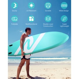Inflatable Paddle Board Stand Up Paddle Board Inflatable Paddleboard SUP Board with Premium Full Accessories 120"x30"x6" for Youth & Adults Have Fun in Oceans, River and Lakes