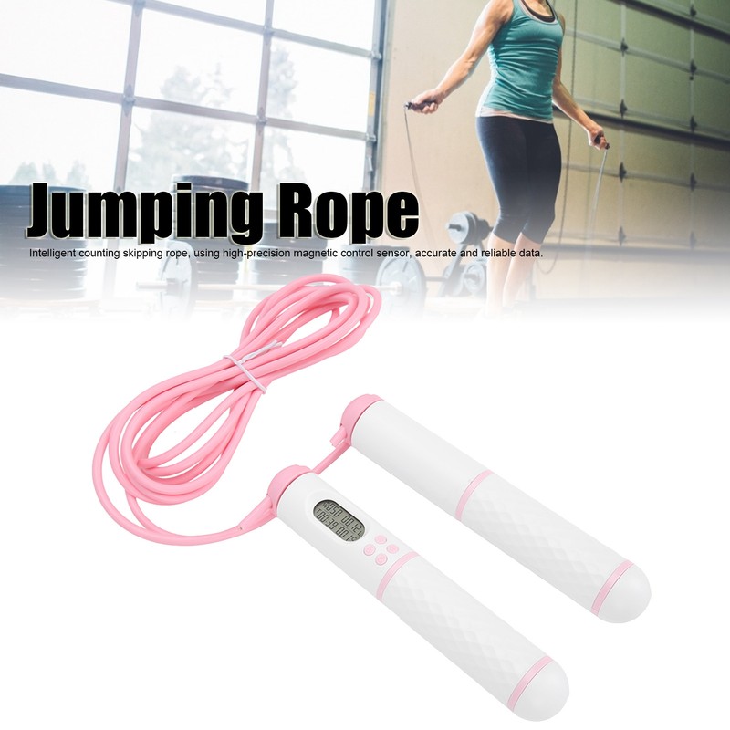 Skipping Rope Electronic Counting Jumping Rope Sports Exercise Fitness Equipment(White