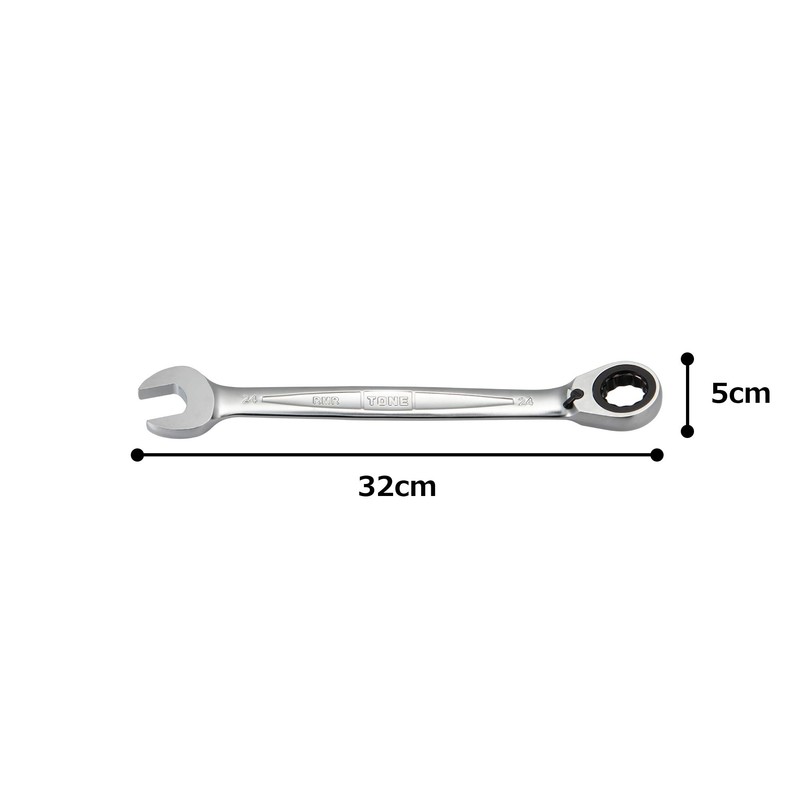 TONE Switchable Ratchet Glasses Wrench HPRMR-24 Double Side Width 0.9