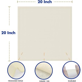 Cheesecloth Grade 100 20x20Inch(50x50cm) Lint-Free Reusable Fabric for Baking, Filtering, Cooking, Yogurt & Juicing