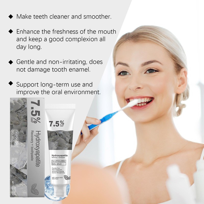 Hydroxyapatite Toothpaste for Advanced Enamel Protection, Gentle and Effective Formula,
