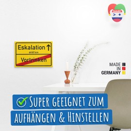 DankeDir! Eskalation Vortrinken lustiges Deko Schild mit Spruch - Wanddeko Dekoration Türe Wohnung Bar - Geschenkidee Geburtstagsgeschenk - Geschenk Trinkspiele