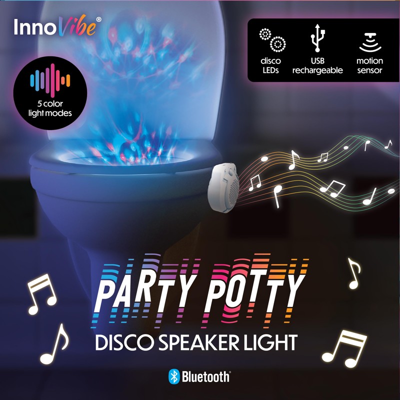 Toilet Disco Speaker, Motion Activated Light, Turn Your Late Night