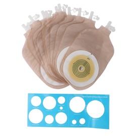 10pcs Colostomy Bags Ostomy Supplies One Piece Drainable Ostomy Pouch with Measure Card for Ileostomy Stoma Care