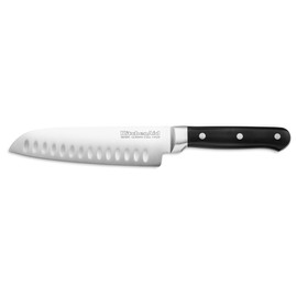 KitchenAid KKFTR7SKOB Classic Forged Series Triple Rivet Santoku Knife, Onyx Black, 7"