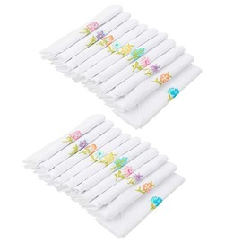 Caruso Italy Women's Embroidered 100% Pure Cotton Handkerchief Multicolor - Pack of 20