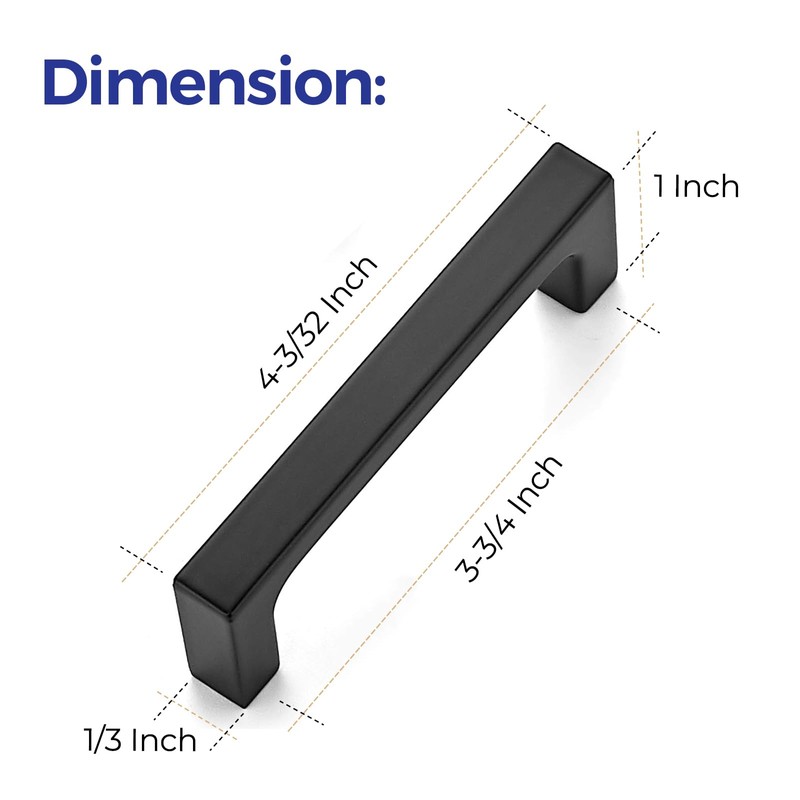 Ravinte 5 Pack Solid 3-3/4 Inch Kitchen Square Cabinet Handles