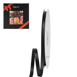 LIUYAXI Black Double Face Satin Ribbon 1/4" X 50 Yards, Ribbons Perfect for Crafts, Gift Wrapping, Bow Making and More