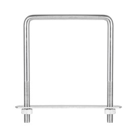 sourcing map Square U-Bolts, 3 Sets 92mm(3.62") Inner Width 130mm Length M8 304 Stainless Steel U Clamp Bolt with Nuts and Plates, for Boat Trailer