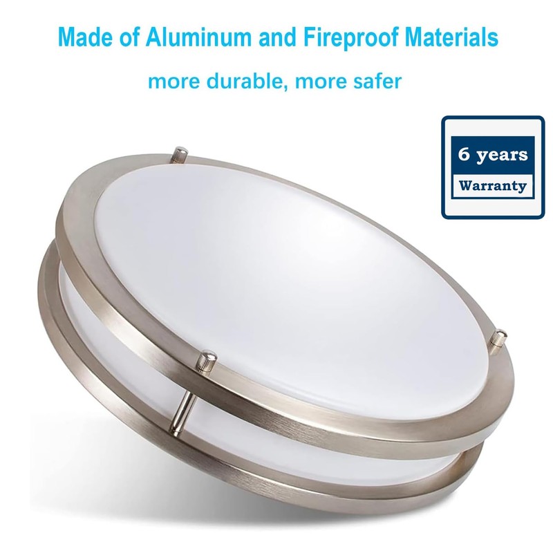 36W Dimmable LED Ceiling Light Fixture, 12 inch Flush Mount