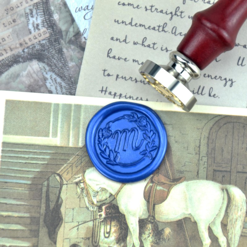 Mceal Wax Seal Stamp, Silver Brass Seal 25mm Dia, Wedding