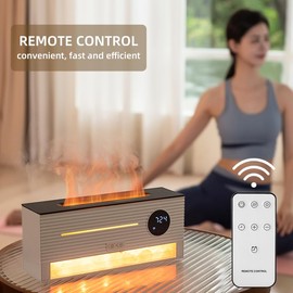 Flame Air Aromatherapy Diffuser, Alarm Clock Fire Mist Humidifier 260ml Aroma Diffusers for Bedroom Essential Oils Cool Flame Oil Diffuser (Size:9.9" L x 2.76" W x 4.21" H/1.08lbm)